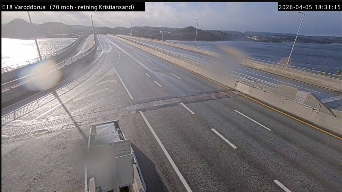 E18 er helt stengt i Kristiansand