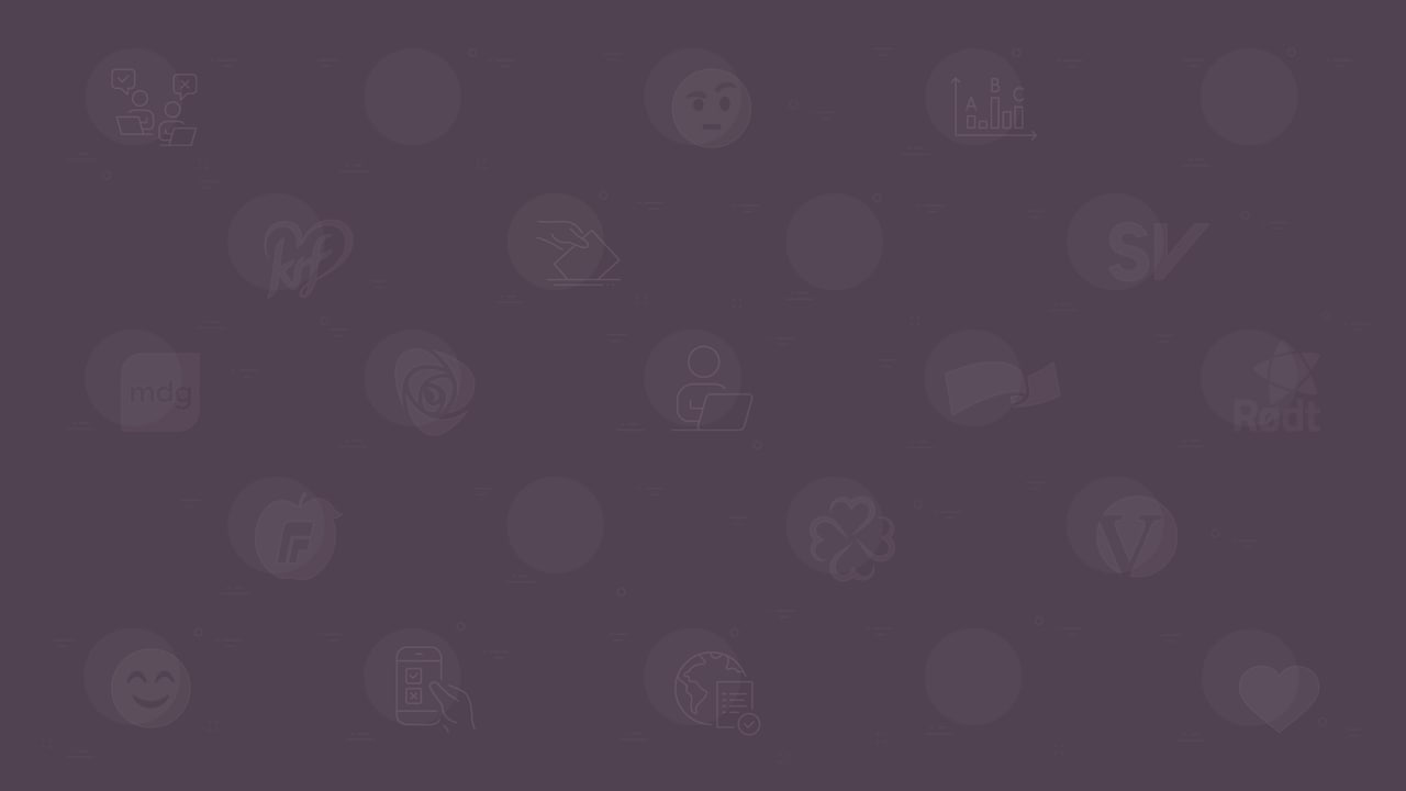 Mange små ikoner som viser digital valgkamp satt sammen med partilogoene for partiene på Stortinget.