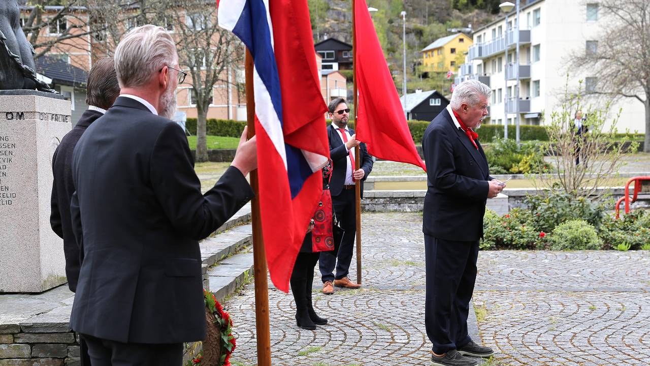 Terje Kollbotn taler på 1. mai i Odda 2020