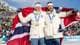 Heiko Junge / NTB Gullvinner Johannes Dale-Skjevdal og sølvvinner Sturla Holm Lægreid etter 15 km fellestart for menn i skiskyting under vinter-OL i Milano Cortina