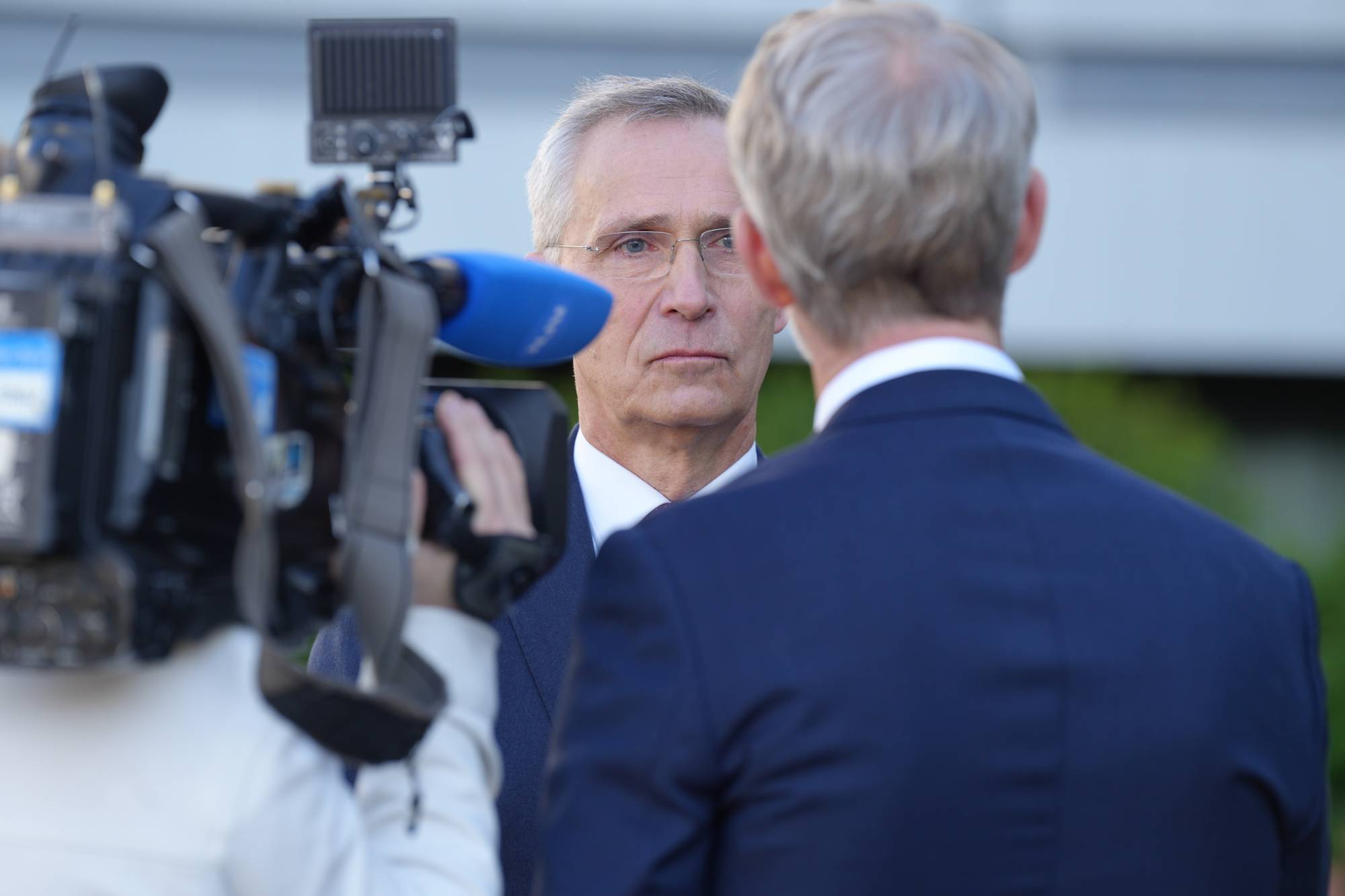 Stoltenberg intervjues, nærbilde
