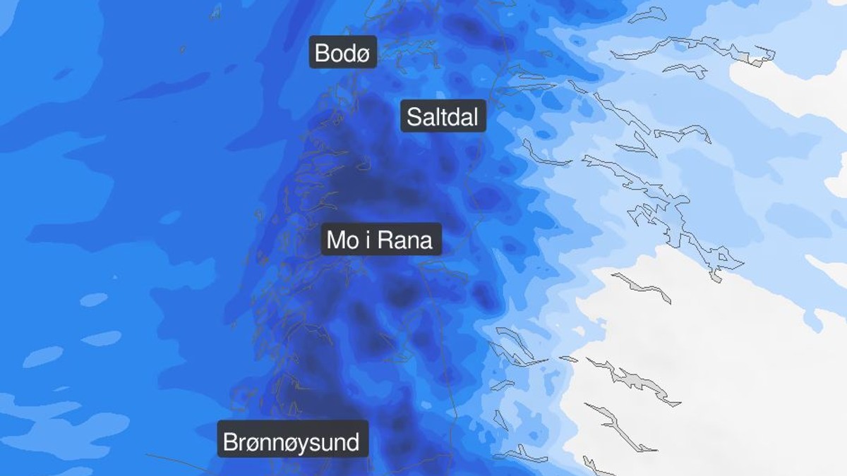 Venter opp mot 50 millimeter regn i Nordland