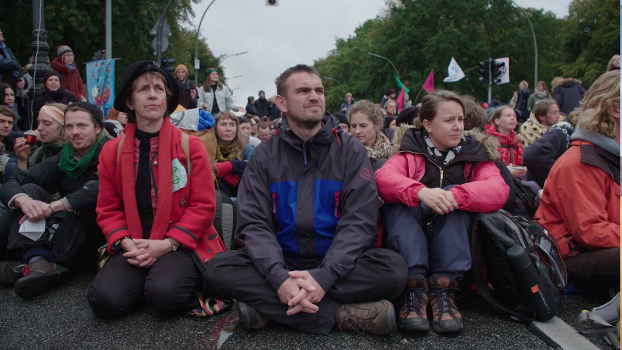 Georgiana Keable med Extinction Rebellion i Berlin oktober 2019