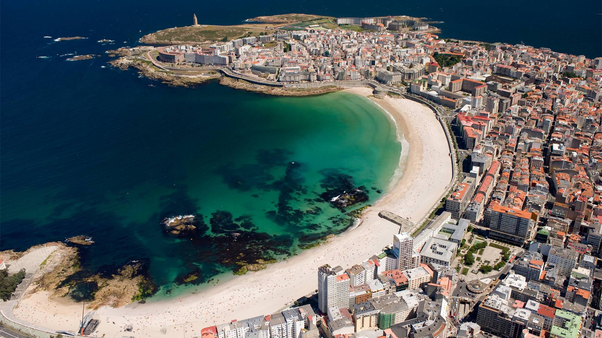 Flyfoto av La Coruña, Galicia, Spain.