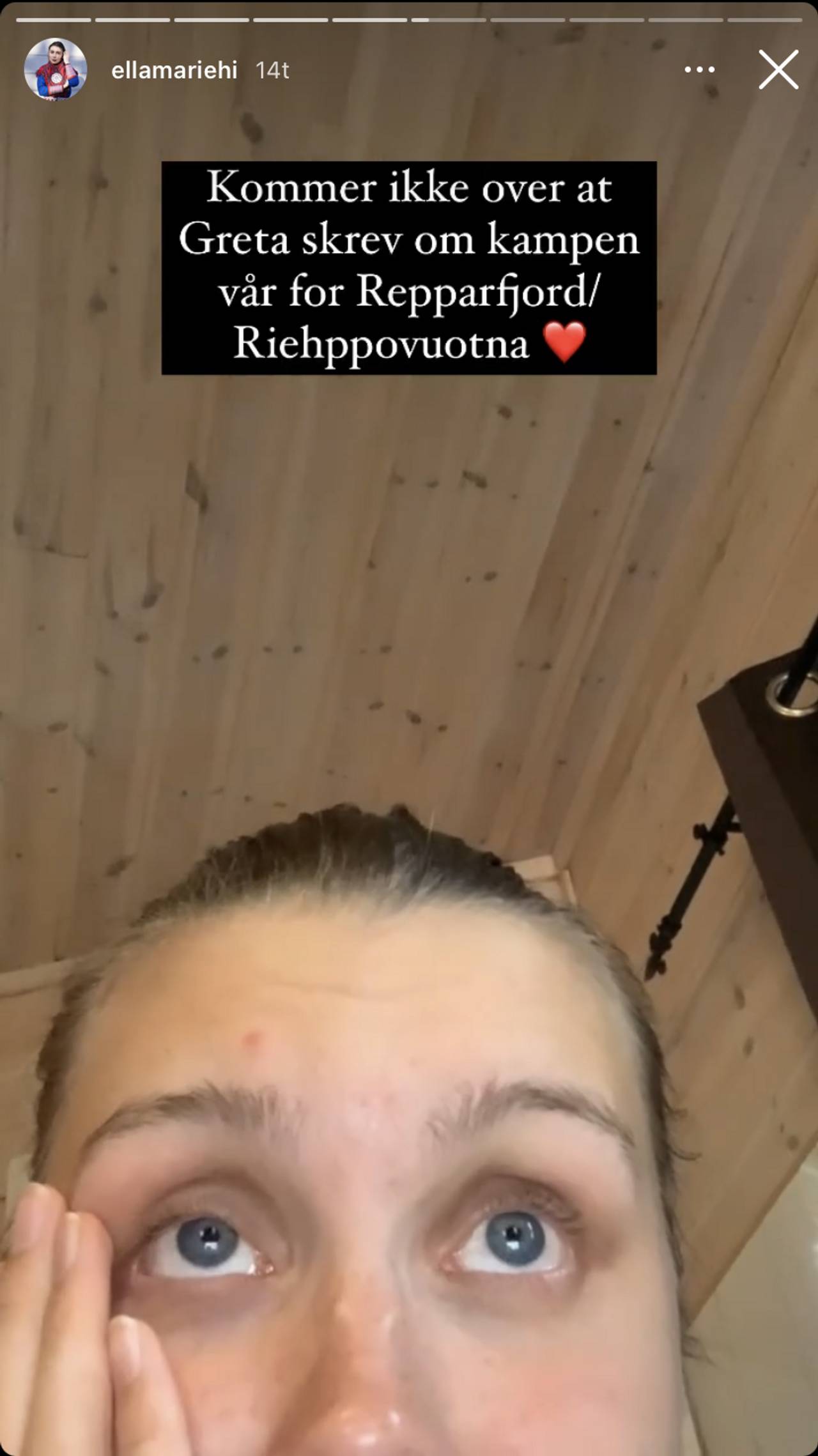 Ella Marie Hætta Isaksens instagram-story 3