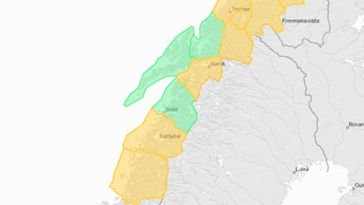 Liten fare for snøskred i deler av Nordland