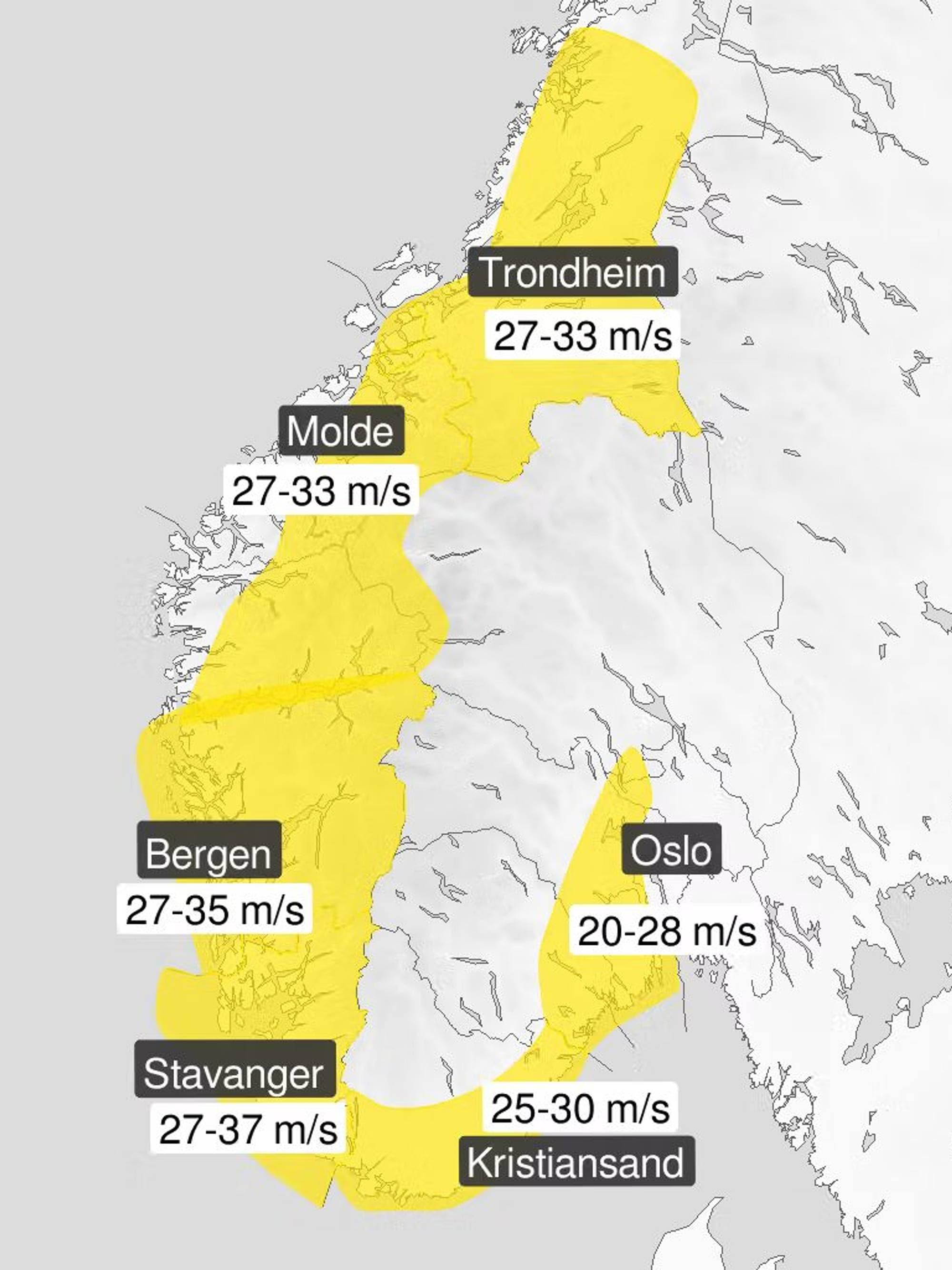 Data fra Meteorologisk institutt