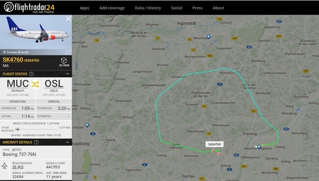 Nødlanding i München