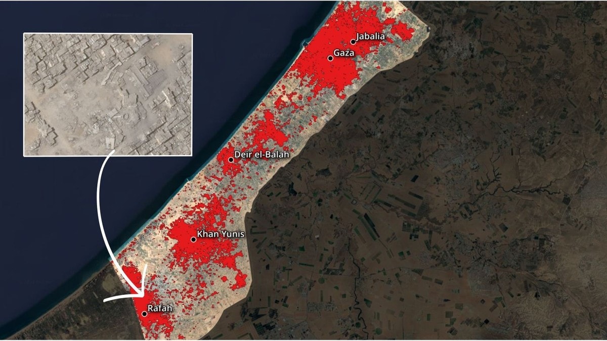 Krigen i Gaza sett fra luften