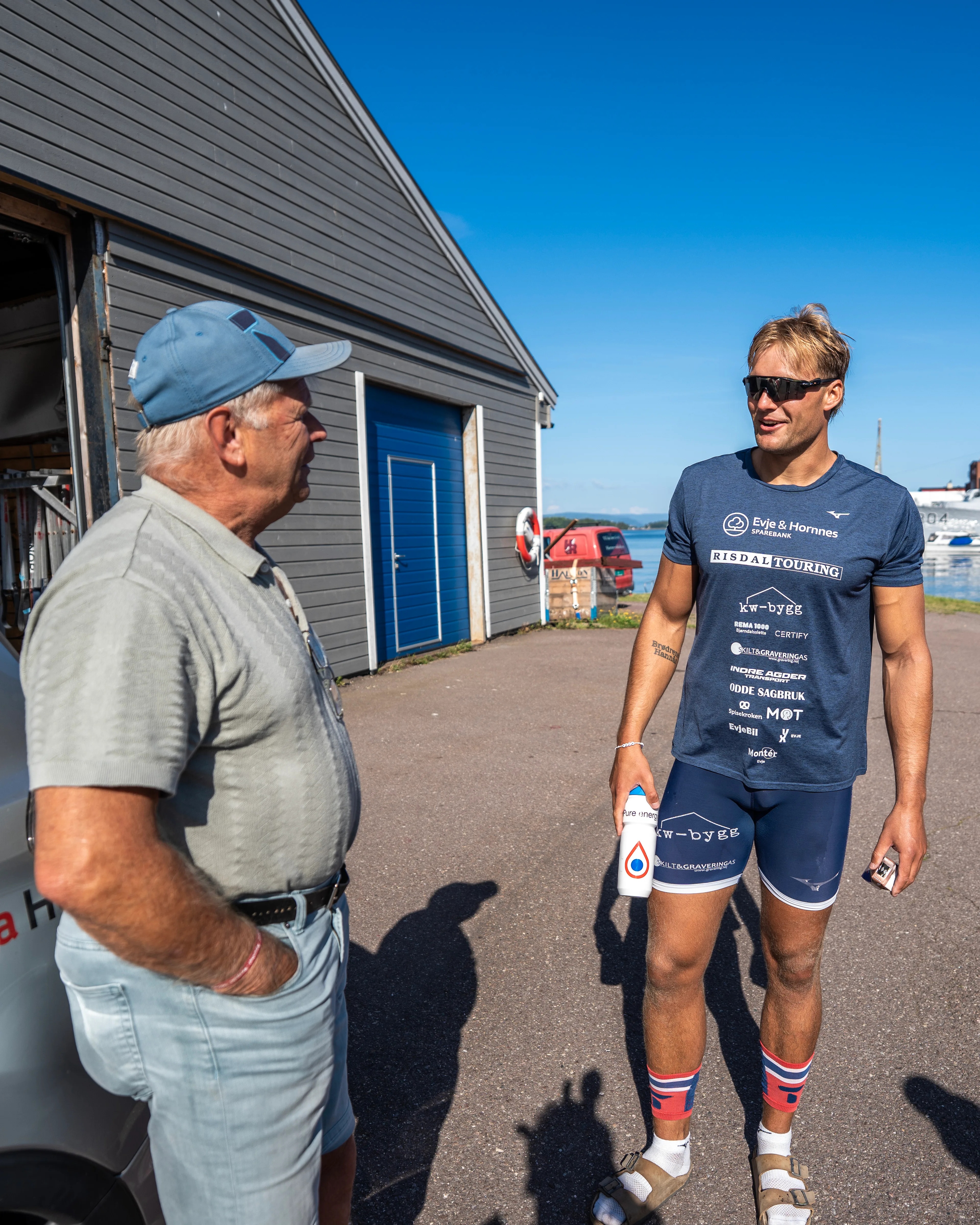 Wilfred Solberg og Thorstein Risdal Hannås ved Horten roklubb.