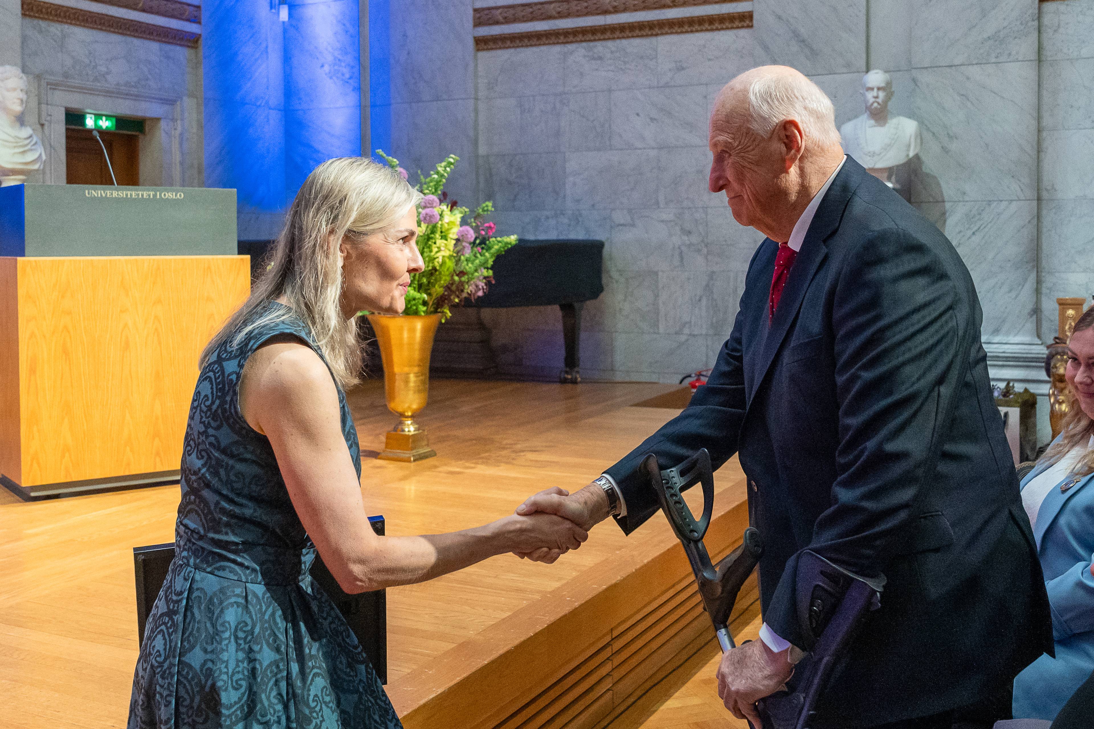 Utdeling av kreftforskingsprisen 2026 i Universitetets aula i Oslo