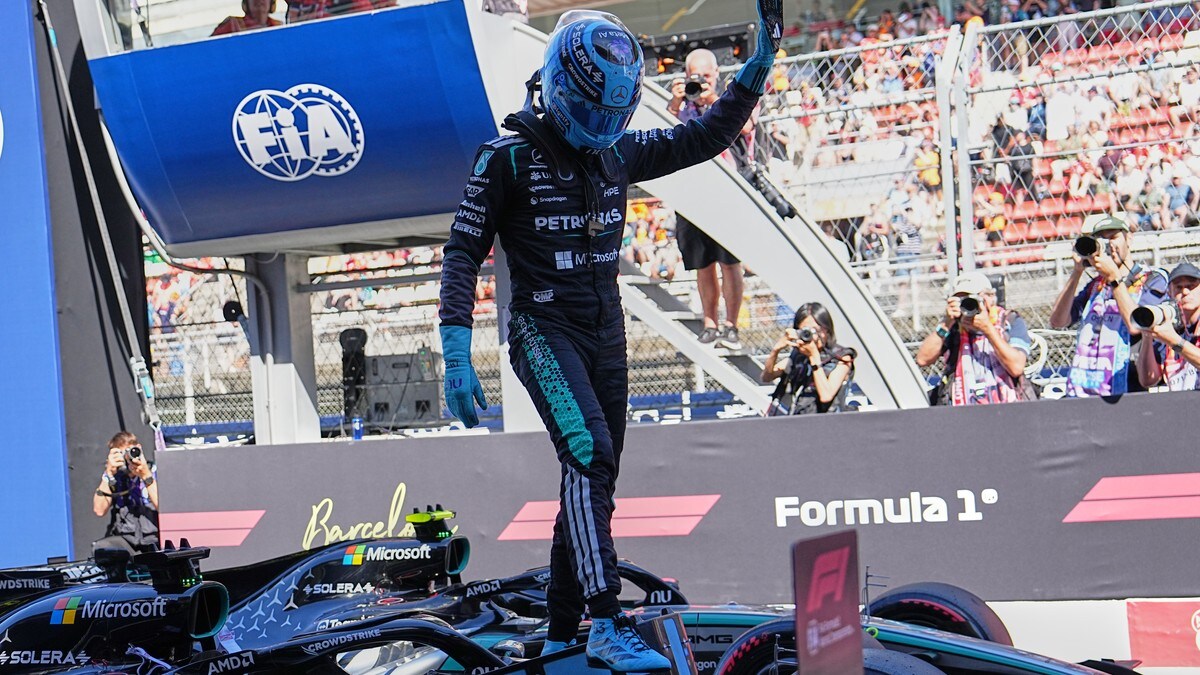 Russell med pole position i Barcelona