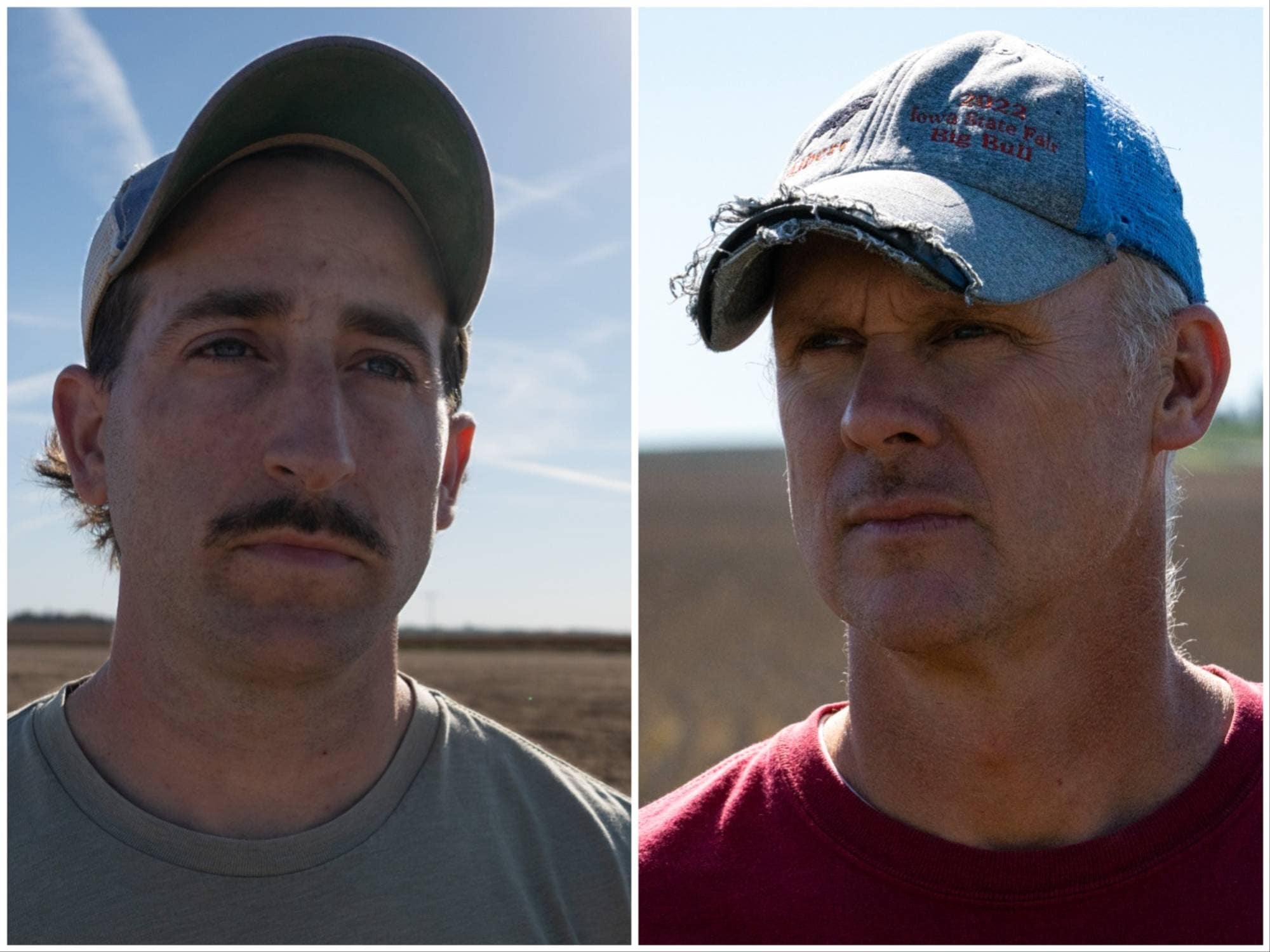 Bøndene Kinser Jensen og Randy Dreher i Iowa.