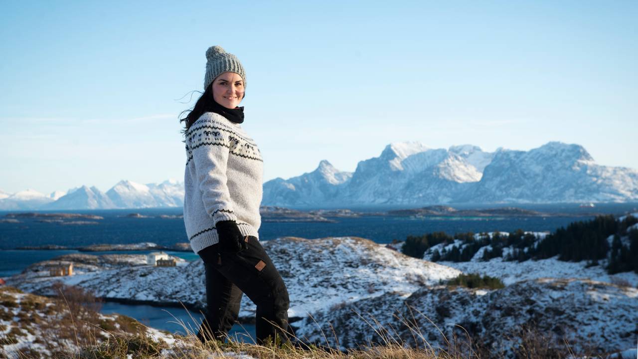 Marit Skogsholm på Størrihaugen på Vokkøya