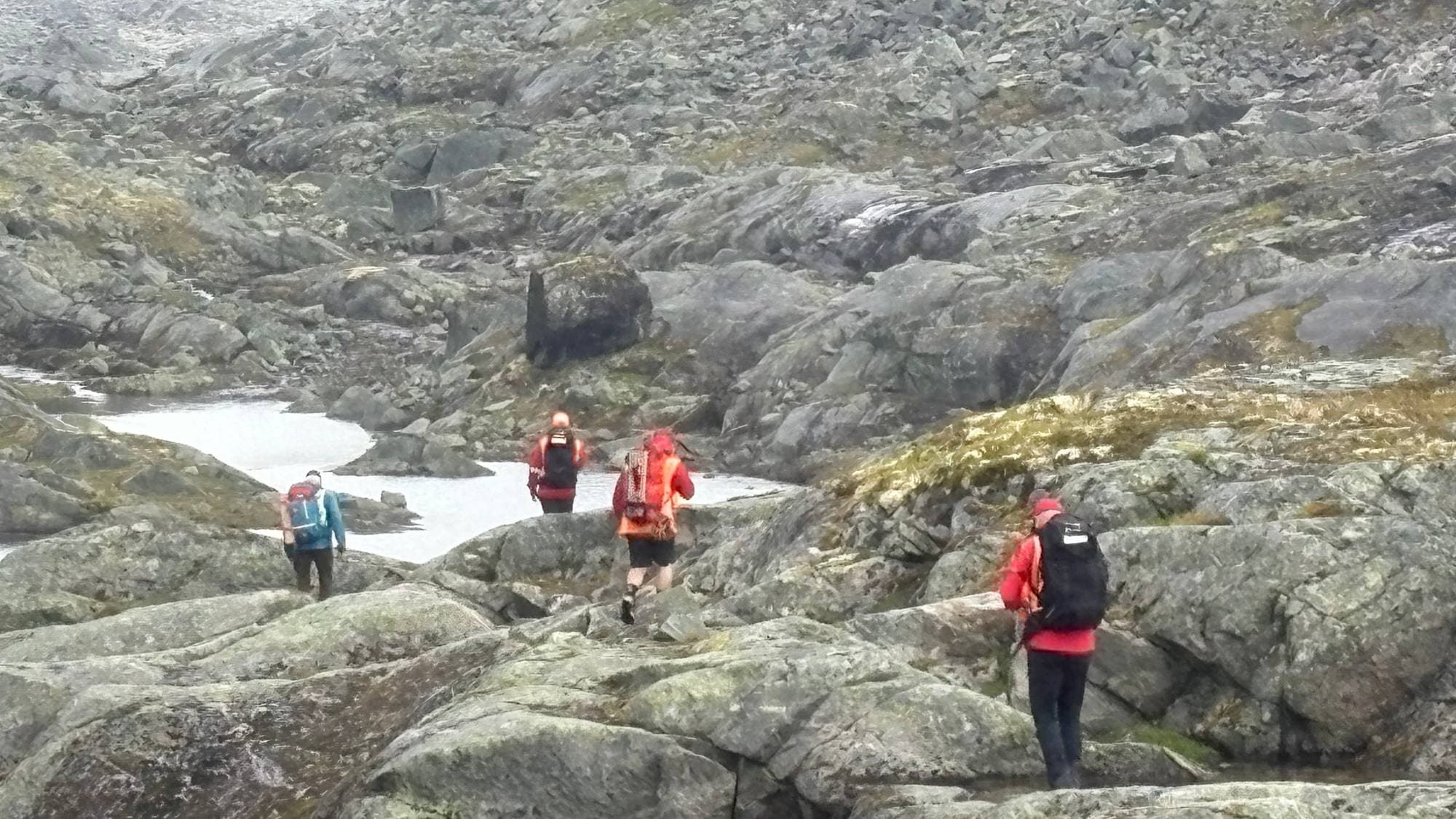 Redningsgruppa søker etter savnede turister.