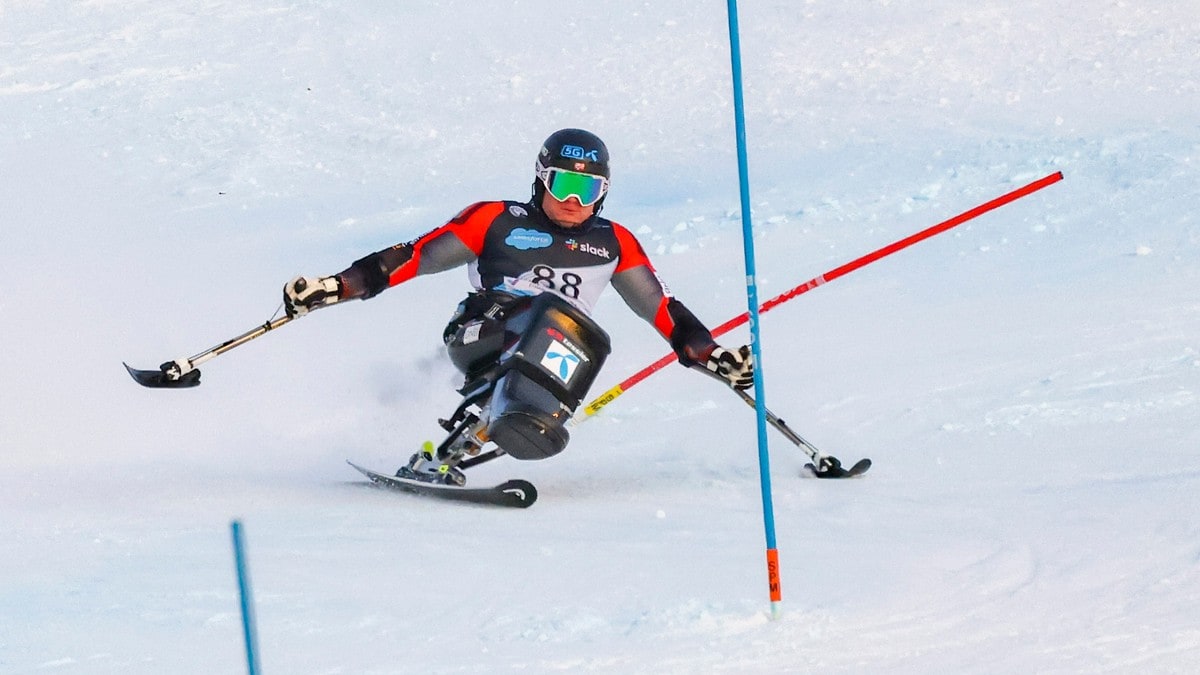 Saltvik Pedersen opp på pallen i para-alpint
