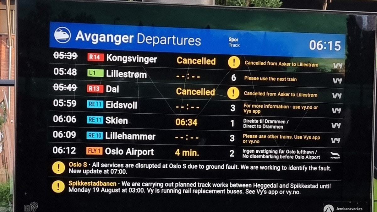 Oslo S fortsatt stengt grunnet jordfeil