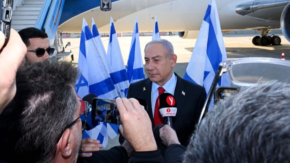 Benjamin Netanyahu er på veg til USA for å møte Trump