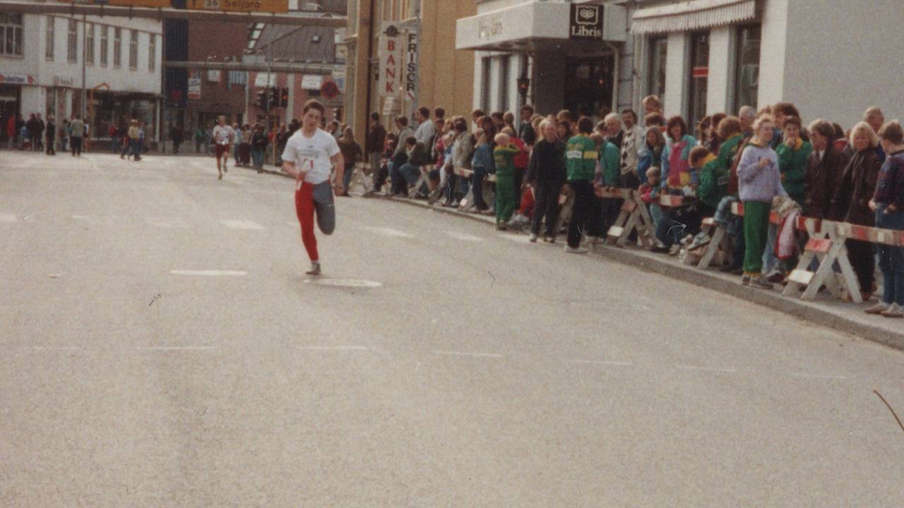 Vidar Skillingsås deltar i et løp i Porsgrunn. Vidar overlevde Scandinavian Star-dødsbrannen i 1990.
