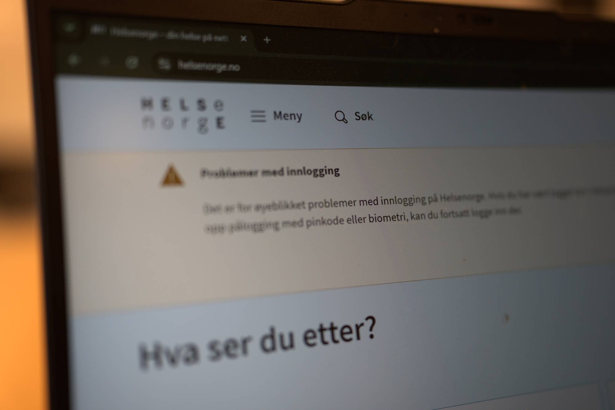Problemer med innlogging på Helsenorge mandag 24/8