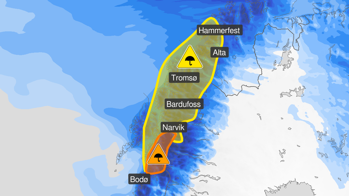 Flere farevarsler i Nord-Norge i jula: – Ganske mye nedbør