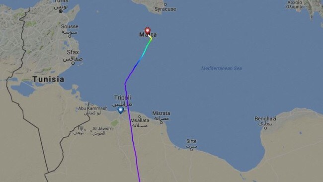 Hvor det kaprede flyet har flydd før det landet på Malta.