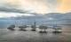 Foto: Lizette Bertelsen / Equinor Plattformene på Johan Sverdrup-feltet som står i havet under dramatisk skydannelse.