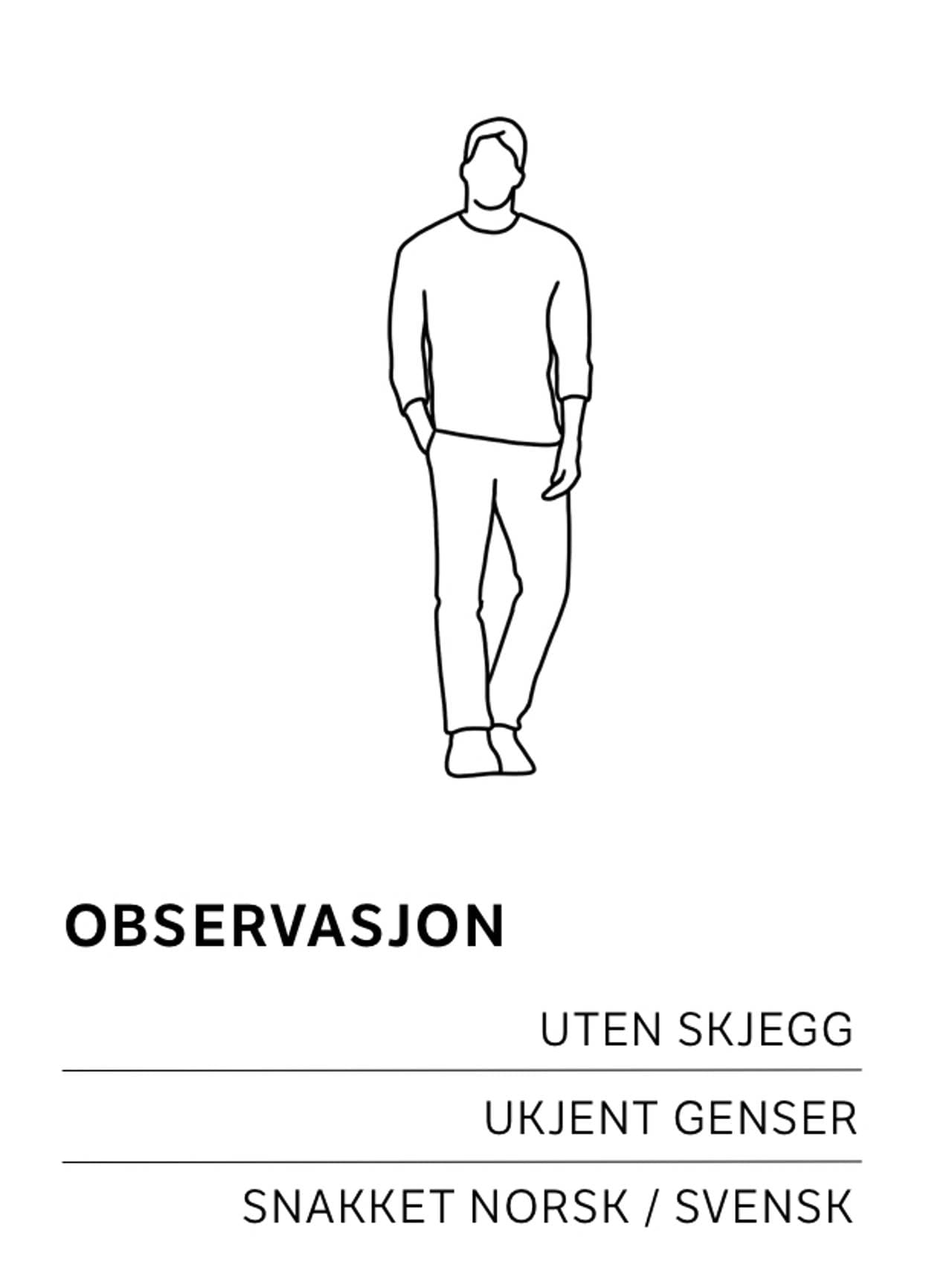 Mann uten genser