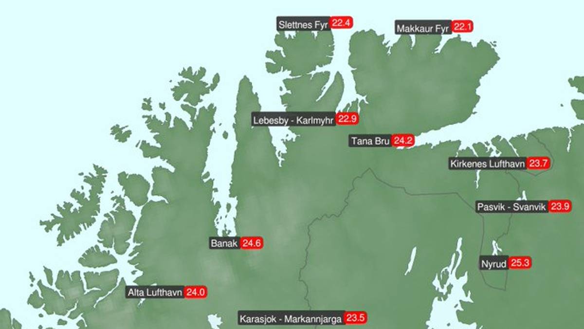 Tirsdagen ble varmest i Troms og Finnmark – NRK Troms og Finnmark