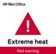 Met office Fareskilt med tekst.