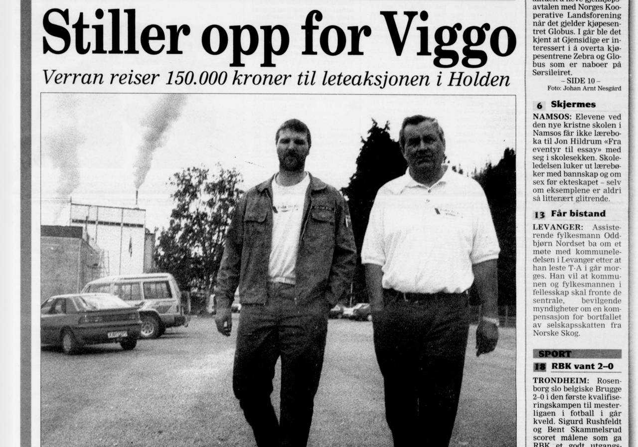 Faksimile, Trønder-Avisa. Søk etter Viggo Lindstrøm.