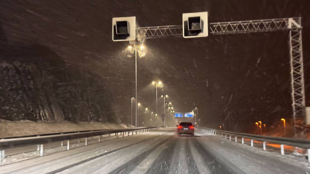 Vanskelige kjøreforhold på E18