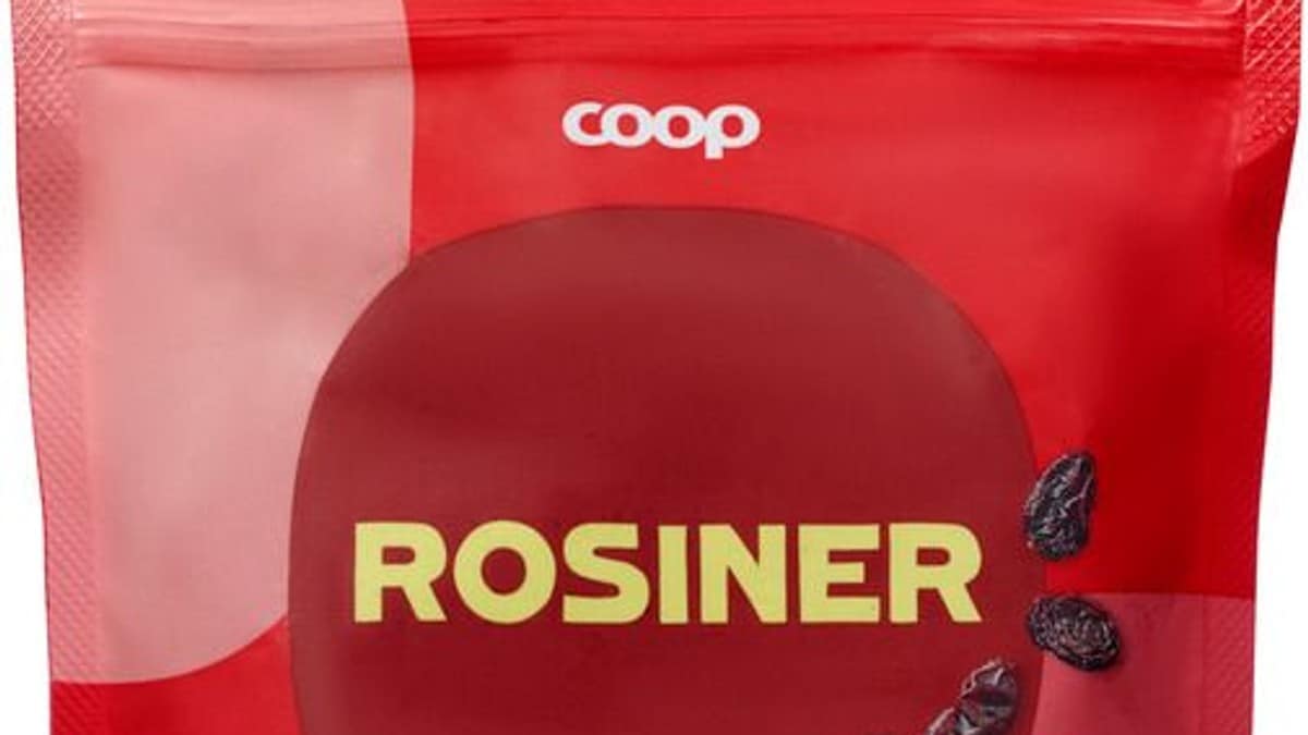 Tilbakekaller to typer rosiner