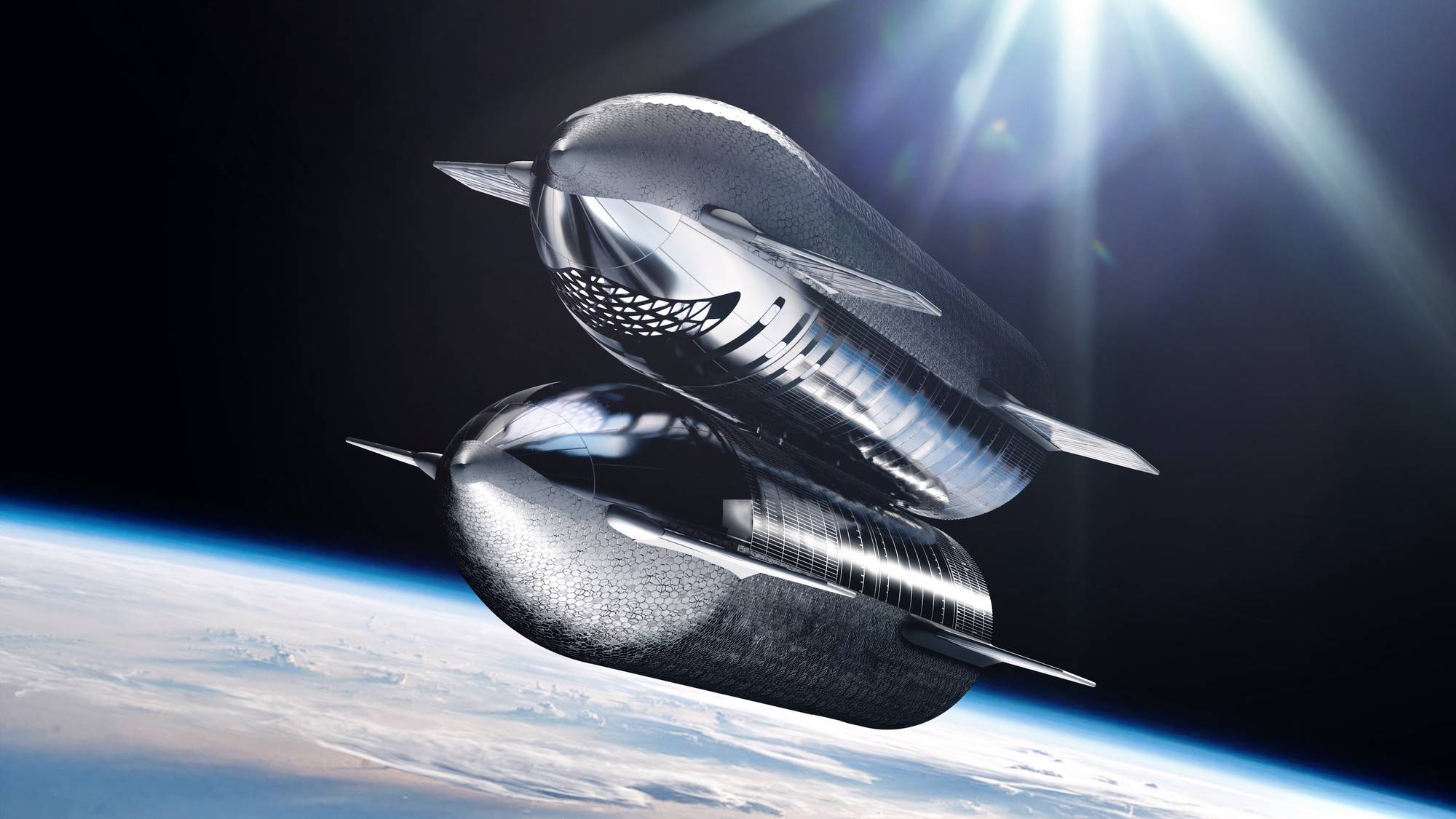 Starship fyller drivstoff i bane