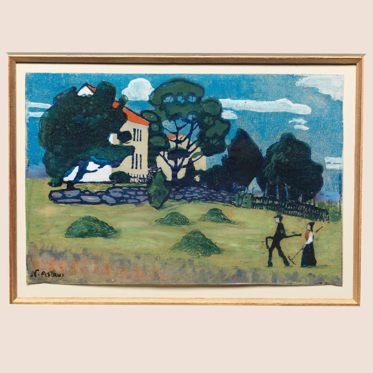 Home from work by Nikolai Astrup.