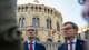 Marie Skikstein / NRK Tysklands utenriksminister Johann Wadephul og utenriksminister Espen Barth Eide foran Stortinget