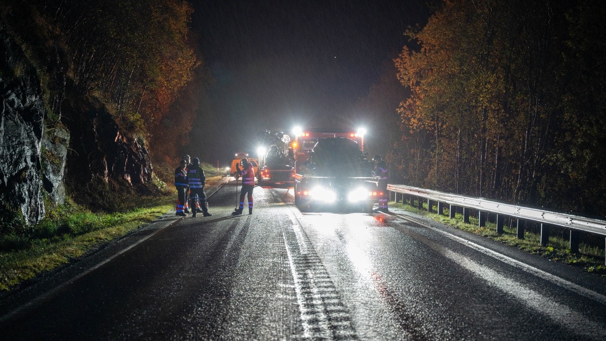 Fem personer omkom i frontkollisjon på E8 i natt