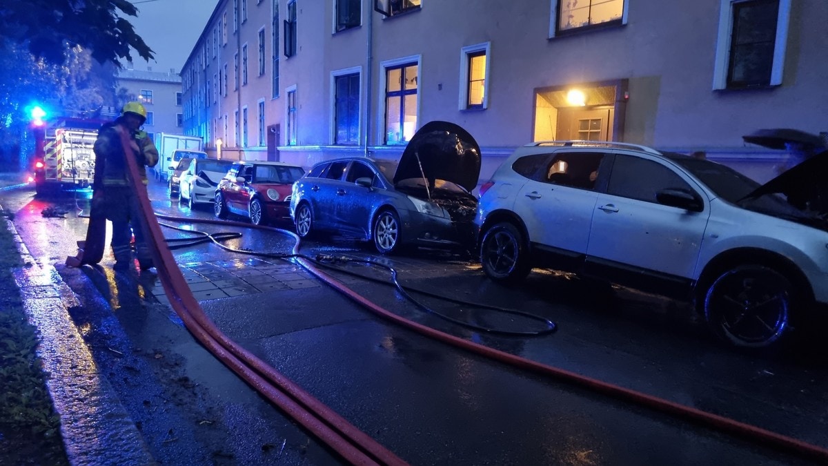 Brann i flere biler i Oslo