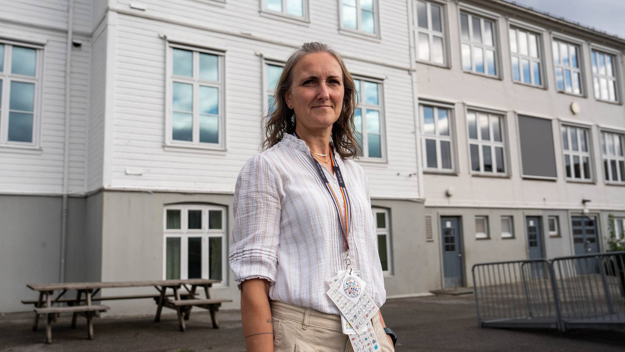 Rektor Kesia Palmer, Leirvik skule, Stord. Klar for skulestart.