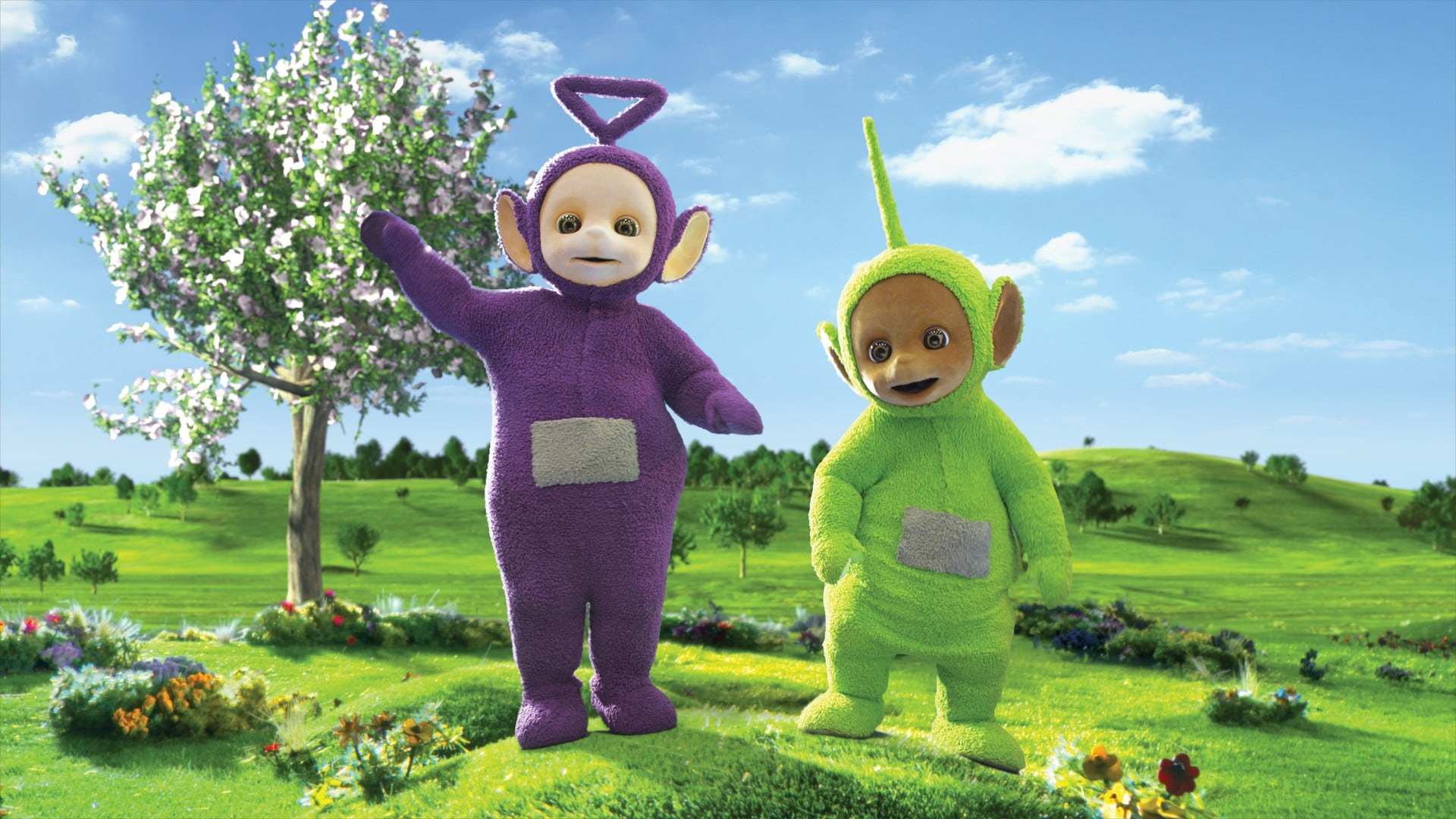 Зеленый телепузик. Телепузики тинки винки. Телепузики Дипси. Tinky Winky and Dipsy. Пинки винки телепузик.