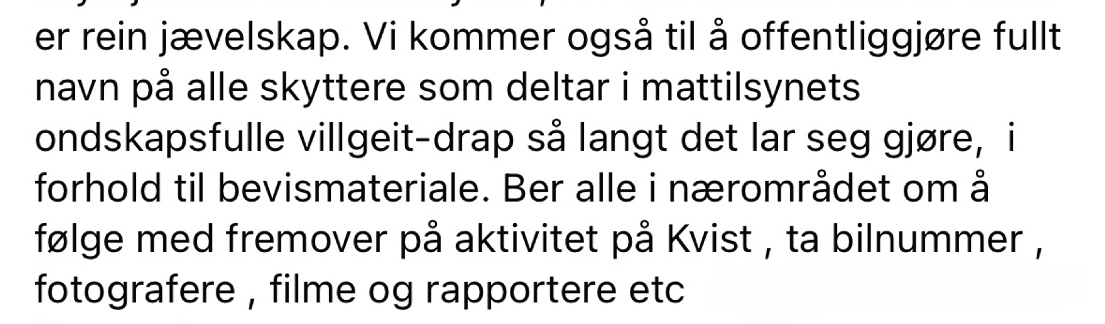 Geite-hjelparar blir truga  på facebook