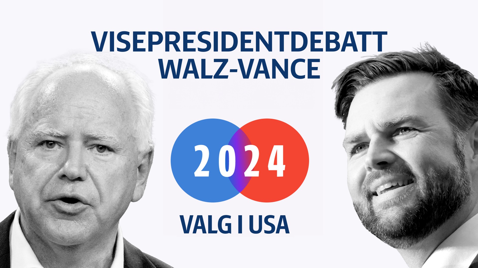 Nå starter debatten mellom Vance og Walz