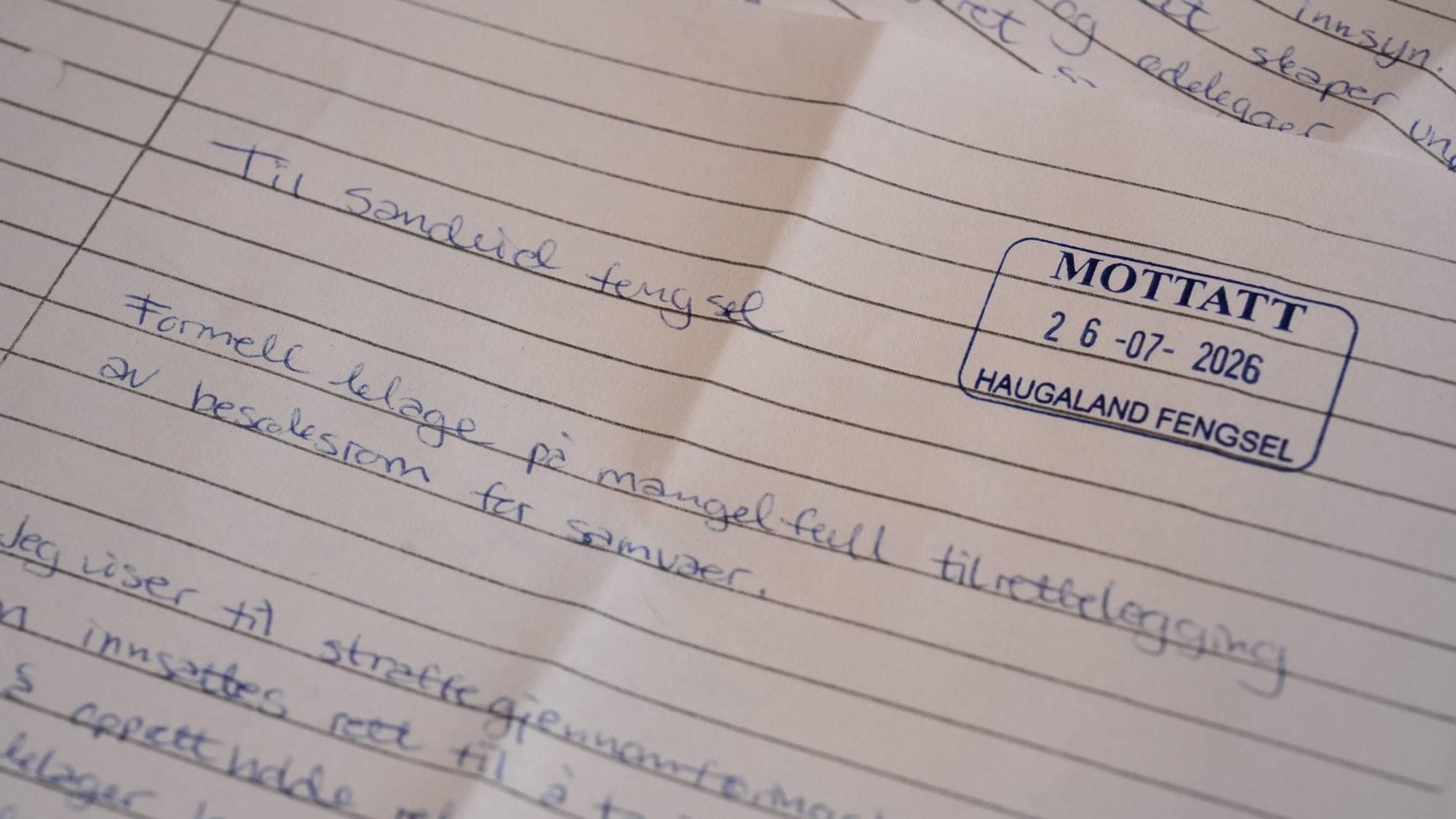Formell klage -sandeid fengsel 