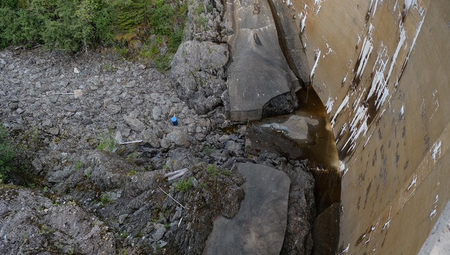 Lav vannstand i vannmagasinet til Sokna kraftverk i Melhus kommune