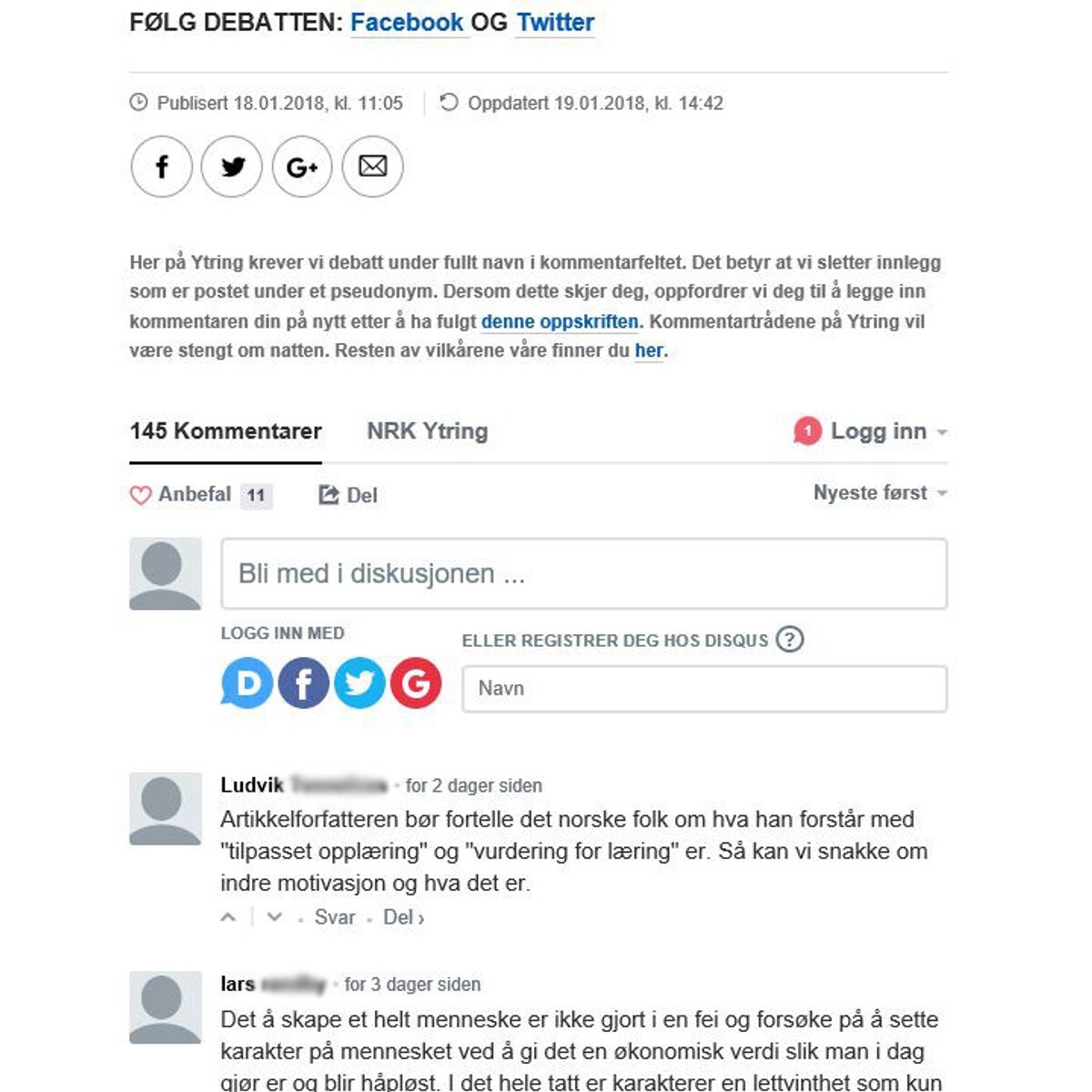 Retningslinjer for bruk av NRKs kommentarfelt – NRK – Om NRK Kommentarer (innl.tekster, TB og TA) | Bokselskap