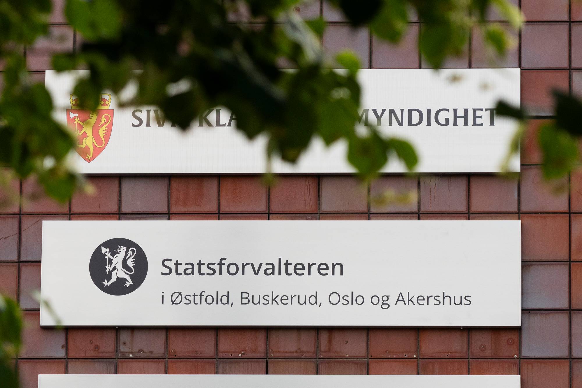 Et skilt på kontoret til Statsforvalteren i Østfold, Buskerud, Oslo og Akershus i Moss