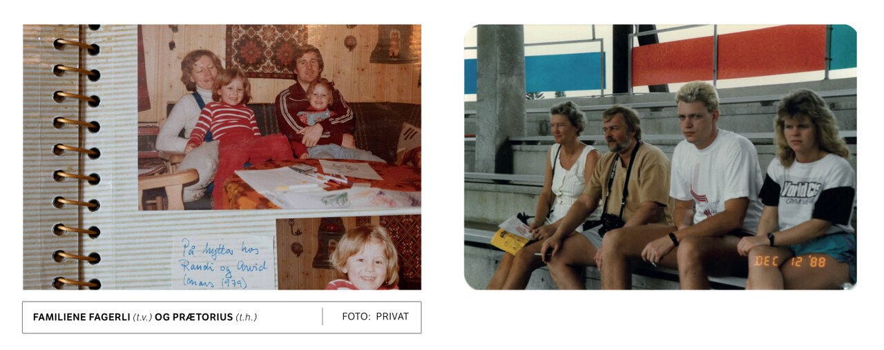 Bilde av familiene Fagerli og Prætorius fra før hendelsen