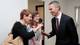 Lise Åserud / NTB Jens Stoltenberg hilser på Nato-ansatte i Brussel på sin første dag som ny generalsekretær 1. oktober 2014.