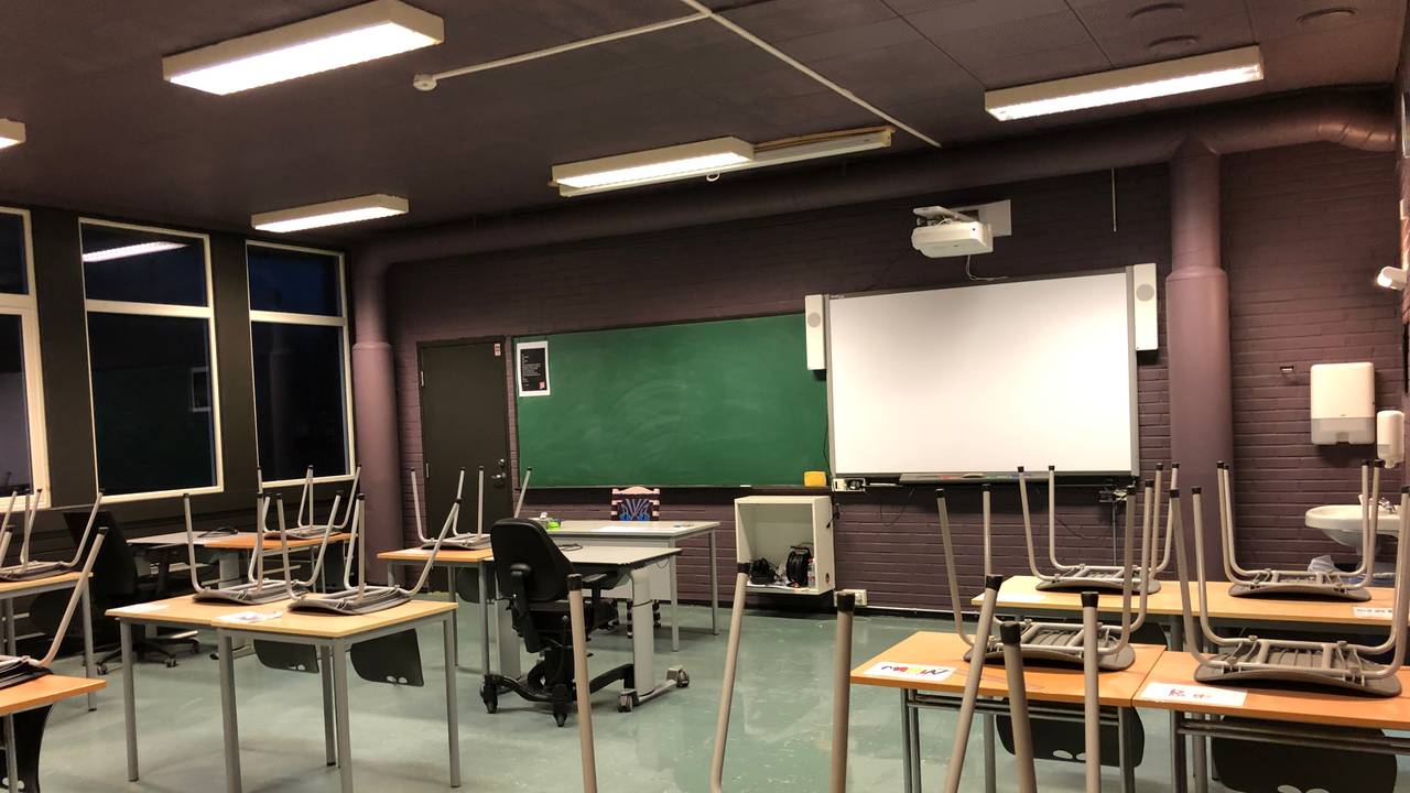 Klasserom ved Kråkerøy ungdomsskole