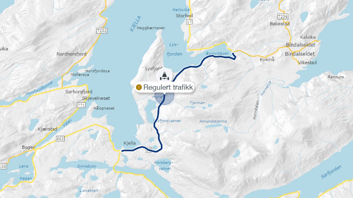 Fylkesvei stengt for tungtransport